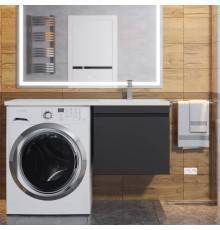 Мебель для ванной комнаты Uperwood Magenta 50 R под стиральную машину, подвесная, черная, с ящиком