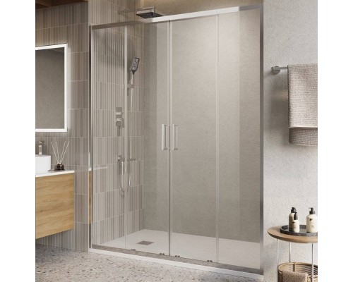 Душевая дверь в нишу BelBagno Luce BF-2-160-C-Cr профиль хром, стекло прозрачное