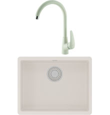 Комплект Мойка кухонная Lemark Sinara 540-U 9910076 жасмин + Смеситель Linara LM0405PJS жасмин