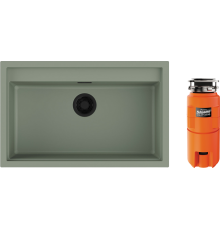 Комплект Мойка кухонная Omoikiri Sintesi 79-WG wind green + Измельчитель Nagare slim 1250