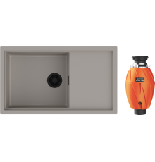 Комплект Мойка кухонная Omoikiri Sintesi 86-GR leningrad grey + Измельчитель Nagare 1000