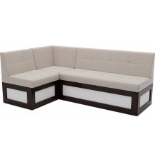 Угловой кухонный диван Mebel-Ars Нотис L 187х82х112 см бархат бежевый star velvet 6 light beige