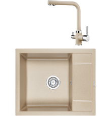 Комплект Мойка кухонная KRONA Flugel WR600-500 1 60х50 см, sand + Смеситель Brunnen H315 1 sand