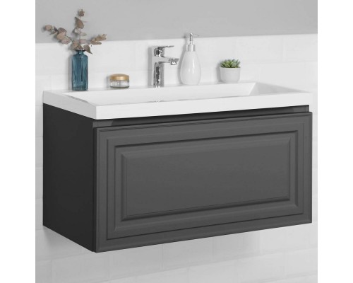 Тумба с раковиной Itana Verona 80 подвесная, графит