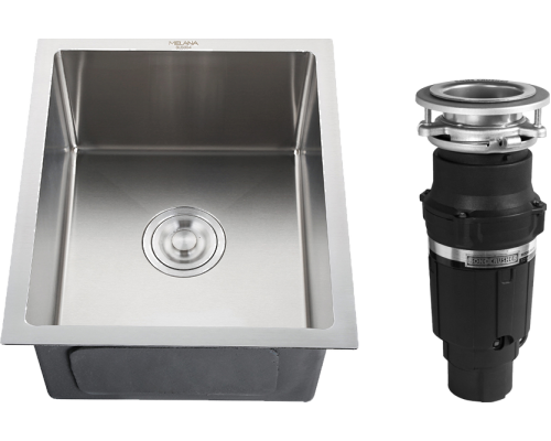 Комплект Мойка кухонная Melana H4453 сатин + Измельчитель Bone Crusher BC 610-AS