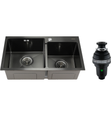 Комплект Мойка кухонная Melana S7240HB графит + Измельчитель Bone Crusher BC 1000-AS