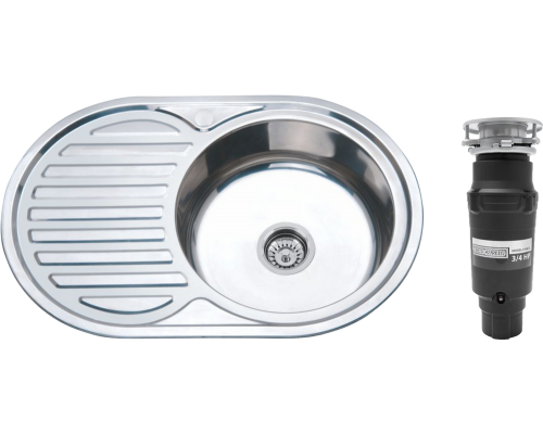 Комплект Мойка кухонная РМС MD6 MG6-7750OVR R + Измельчитель Bone Crusher BC 910-SL-Slim Line