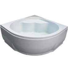 Акриловая ванна WEMOR 120/120/55 C 120x120 см, угловая, с каркасом, с экраном, со сливом-переливом, четверть круга (Ненадлежащее качество: царапина, нет экрана 01)
