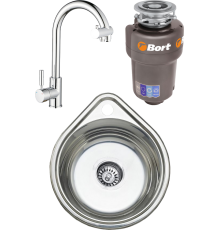 Комплект Мойка кухонная Seaman Eco Wien SWT-3945 + Смеситель Barcelone SSL-5226 water polish + Измельчитель Bort Titan 5000 Control