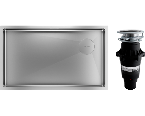 Комплект Мойка кухонная Paulmark Next-Skew PM887444-BS брашированная сталь + Измельчитель Bone Crusher BC 810-SL Slim Line