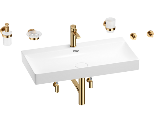 Комплект Wellsee Bromance 201007628 глянцевый белый, золото, 9 в 1