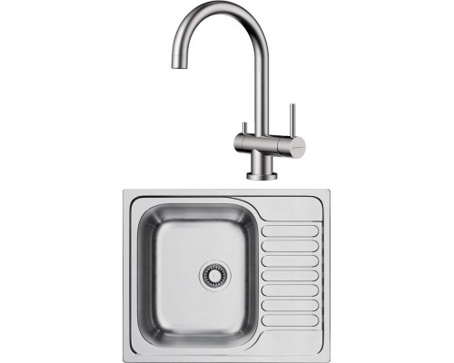 Комплект Мойка кухонная Omoikiri Kashiogawa 60 + Смеситель Yamada BN нержавеющая сталь