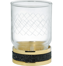 Стакан Boheme Royal Cristal Black Gold настольный