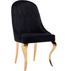 Стул Woodville Gustav 15384 black, ножки gold