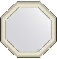 Зеркало Evoform Octagon BY 7447 69х69 белая кожа с хромом, в багетной раме