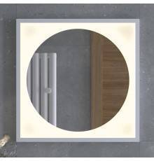 Зеркало Defesto Eclipse DF2236 60х60 белая рама, с LED-подсветкой