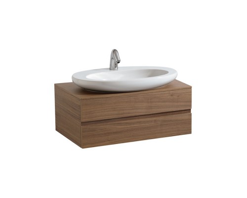 Laufen Alessi One Тумба с раковиной, 80х50х33см, с 2 выдвиж. ящиками, подвесная, покрытие LLC, цвет: орех. 4.2403.3.097.630.1,  8.1897.2.400.104.1