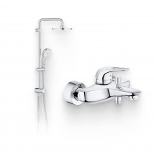Душевой комплект Смеситель Grohe Eurostyle New 33591003 + Стойка New Tempesta Rustic 27399002
