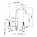 Cisal X32 Смеситель для раковины, 3 отв., цвет: Brushed Stainless Steel. X1001040D1