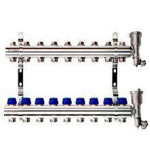 Комплект коллекторов Ридан FHF-9R set с кронштейнами и воздухоотводчиками, 9 контуров 088U0709R