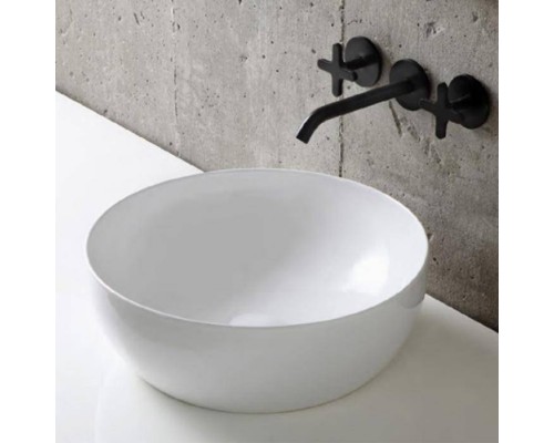 Azzurra Elegance Circle Раковина круглая накладная, Oslash;40xH14 см, без отв., без перелива, цвет: Bianco lucido. ELLA040140C0BI/(ECI40 bi)*0