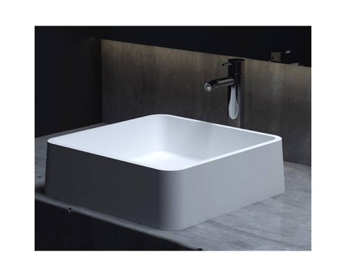 Salini Gloria Раковина накладная 41.5х41.5х12.5cм, без отв., без перелива, S-Stone, цвет: белый матовый. 1102202M