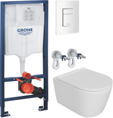 Комплект Унитаз подвесной DIWO Архангельск 0800 + Инсталляция Grohe Rapid SL 38772SH0 3 в 1 с панелью смыва
