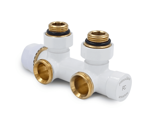 Узел нижнего подключения Primoclima Armature термостатический угловой 1/2 х3/4 белый (правый) PCS3412SW