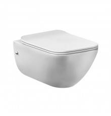 Gessi Origini Total Look Унитаз подвесной 47.4х35.8х35см., с сиденьем микролифт, петли хром, с сифоном, цвет: Matt White Ceramic. 39118#531