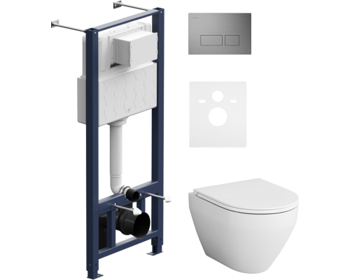 Комплект Унитаз подвесной AM.PM Spirit V2.0 с микролифтом + Инсталляция Pro I012704.7031 с клавишей Pro S, матовый никель Комплект Унитаз подвесной AM.PM Spirit V2.0 с микролифтом + Инсталляция Pro I012704.7031 с клавишей Pro S, матовый никель