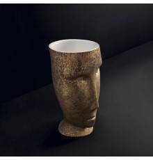 Kerasan Artwork Раковина 45х51х94.5 см, без отв., свободностоящая MOLOCO, слив в стену, цвет: белый/античное золото. 474060