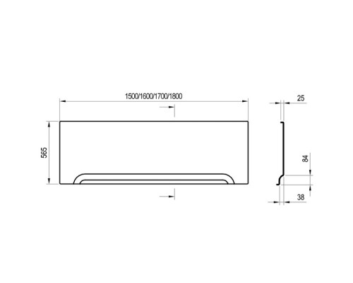 Ravak Панель передняя для ванны 150см., универсальная, цвет: белый. CZ001P0A00