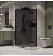 Душевой уголок Niagara Nova NG-2832-34BLACK 100x100, профиль черный матовый, стекло тонированное