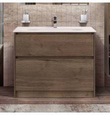 Тумба с раковиной BelBagno Kraft 100 напольная, rovere tabacco, раковина BB1010/465-LV-VTR-BO