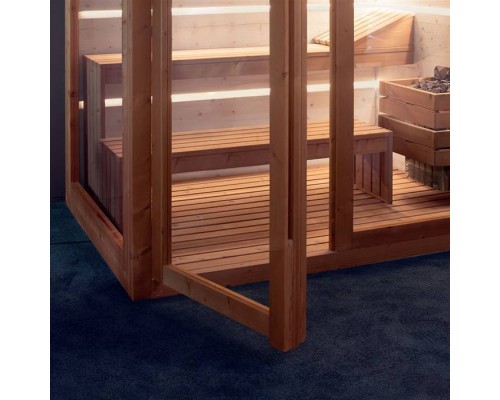GRUPPO TREESSE AURA сауна 180х150х216Н, SX (левый вариант), подсветка, фронтальная дверь стекло/дерево. SA1815DX01AVL