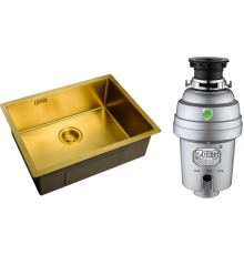 Комплект Мойка кухонная Zorg Light ZL R 580440 BRONZE + Измельчитель Inox D ZR-38 D