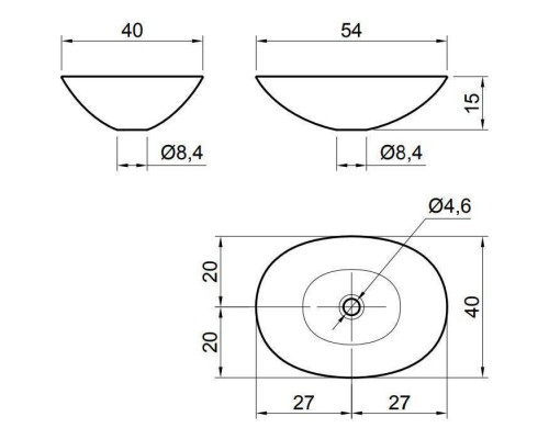 Antonio Lupi Servo Раковина 54х40 см, без отв., накладная, цвет: белый. SERVOMOOD54 Bianco/cr