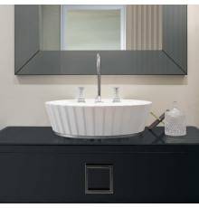 Oasis Plissegrave; Раковина 66x46x16 см, 3 отв., накладная, цвет: хром/белый. 0PILAOVBLCR3