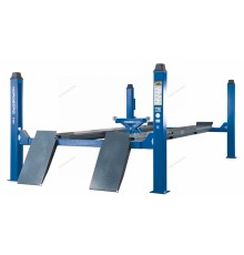 Подъемник 4-стоечный 5 т, c ручной траверсой 3 т N433, для сход-развала, 380 В, мех. снятие, синий N