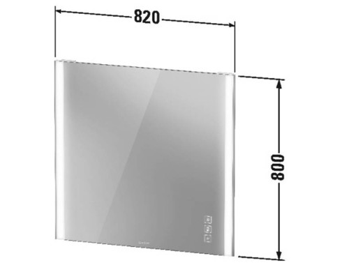 Duravit XViu Зеркало с подсветкой 82x80см, цвет: матовый черный. XV70420B2B2