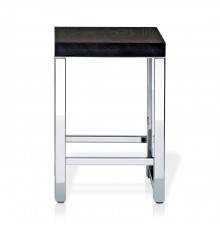 Decor Walther Wood HO Табурет 30x30x44см, напольный, цвет: сталь полированная / темный ясень. 0926785