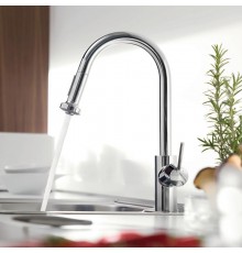 HG 14 877 000 Talis M52 Смеситель для кухни 236 мм, для уст. перед окном, выдвижной ∩ излив, 2 реж. 14877000