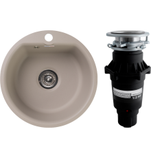 Комплект Мойка GranFest Smart SM 435 песочный + Измельчитель Bone Crusher BC 810-SL Slim Line