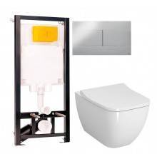 Комплект Унитаз подвесной VitrA Shift 7742B003-0075 белый глянцевый + Крышка Integra Square 191-003-009 с микролифтом + Инсталляция OLI 80 ECO Sanitarblock mechanic 3 в 1 с кнопкой смыва