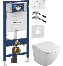 Комплект Унитаз подвесной Owl 1975 Vind TOWLT190302 безободковый + Крепления Geberit Duofix 111.815.00.1 к стене + Шумоизоляция 156.050.00.1 + Инсталляция UP 320 111.300.00.5 + Кнопка Sigma 01 115.770.11.5 белая