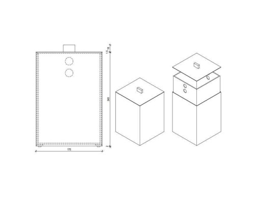 Decor Walther DW 75 Корзина для бумаги 17x17x26см, с крышкой, напольная, цвет: золото матовое. 0614182