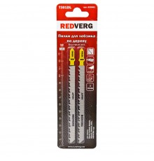 Пилка для лобзика REDVERG по дереву, ДСП T301DL быстрый рез, HCS (2шт )(820061)
