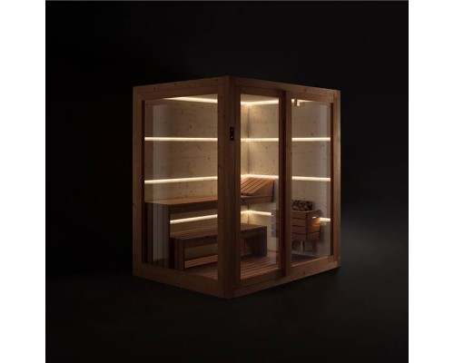 GRUPPO TREESSE AURA сауна 180х150х216Н, SX (левый вариант), подсветка, фронтальная дверь стекло/дерево. SA1815DX01AVL