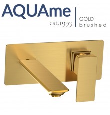Смеситель для раковины AQUAme Savona шлифованное золото AQM6815BG