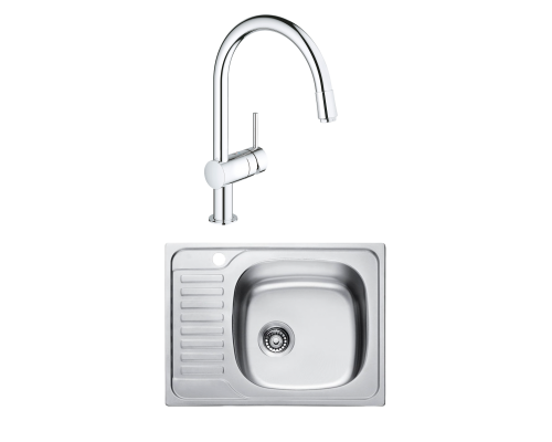 Комплект Мойка Kaiser KSS-6550 R + Смеситель Grohe Minta 3291800E хром